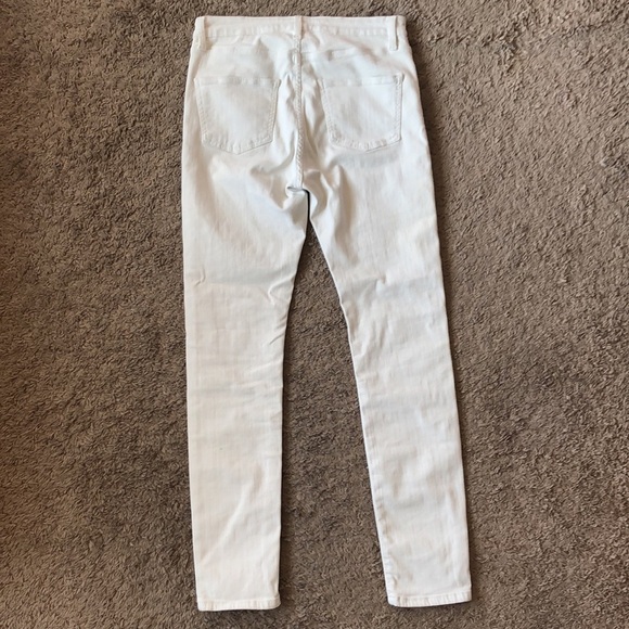Brockenbow Reina Skinny Cropped High Waist Krystal White Studded Jeans 29 - Picture 8 of 14